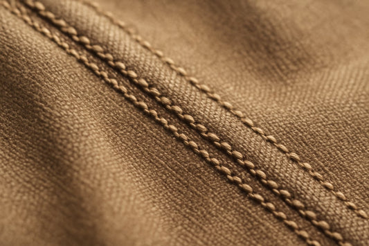 A close-up of high-quality stitching on a garment seam.