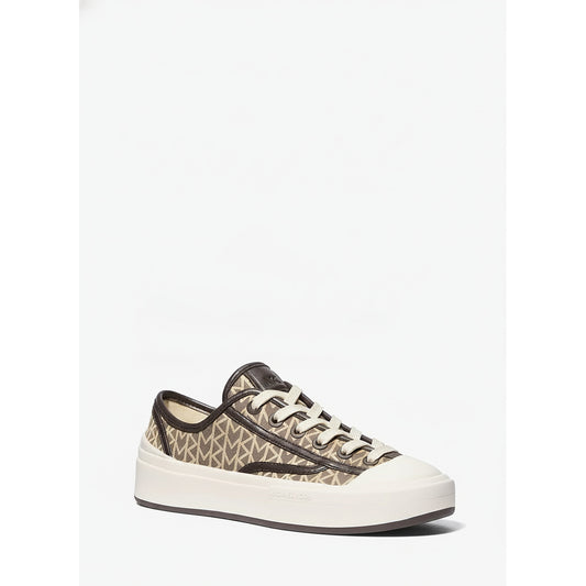 Michael Kors Jude MK Monogram Canvas Sneaker Natural Brown, Women