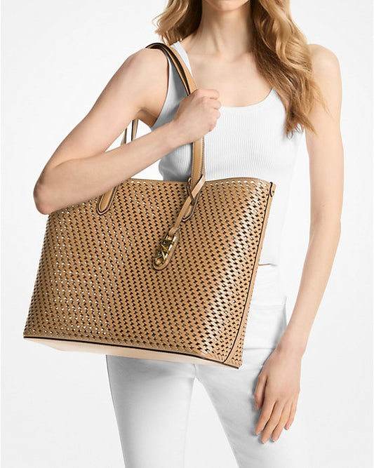 Michael Kors EVA Perforated Tote Beige (35T5SV0T3Y-PEANUT) Women