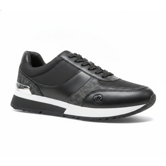 Michael Kors Andi Black Leather Signature Sneaker, Women