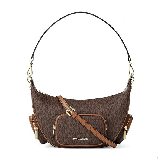 Michael Kors Marrit Brown Logo Shoulder Bag, Women