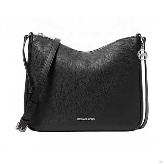 Michael Kors Nayla Black Leather Crossbody Bag, Women