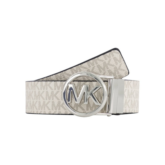 Michael Kors MK Charm Leather Belt Vanilla, Women