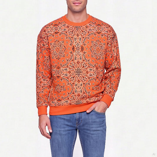 Moschino Paisley Bandana Print Sweatshirt Orange (A17089433-1035), Men