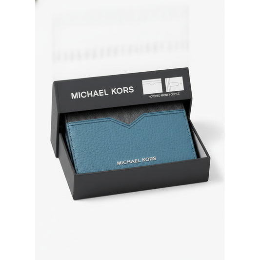 Michael Kors Hudson Notched Money Clip Card Case Imperial Blue, Women