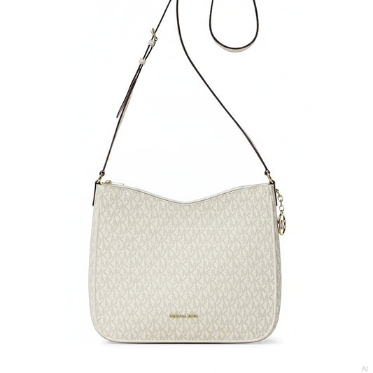 Michael Kors Nayla Signature Logo Crossbody Bag Vanilla, Women