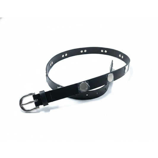 Michael Kors Studded Black Leather Belt, Women