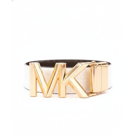 Michael Kors MK Logo Buckle Belt Optic White, Women