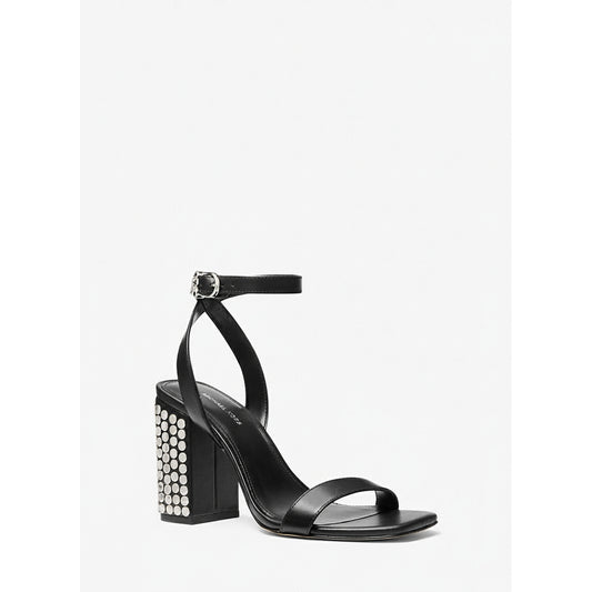 Michael Kors Studded Block Heel Sandals Black, Women