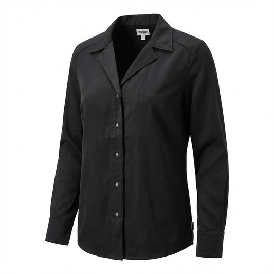Wrangler Professional Button-Up Blouse Black, Women