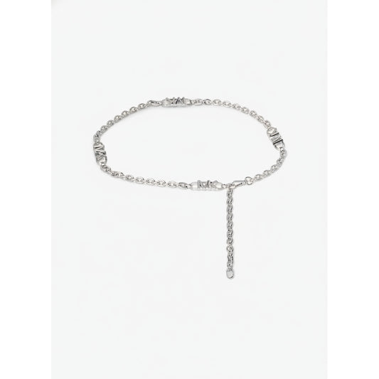Michael Kors Silver Chain Belt Roman Numerals, Women