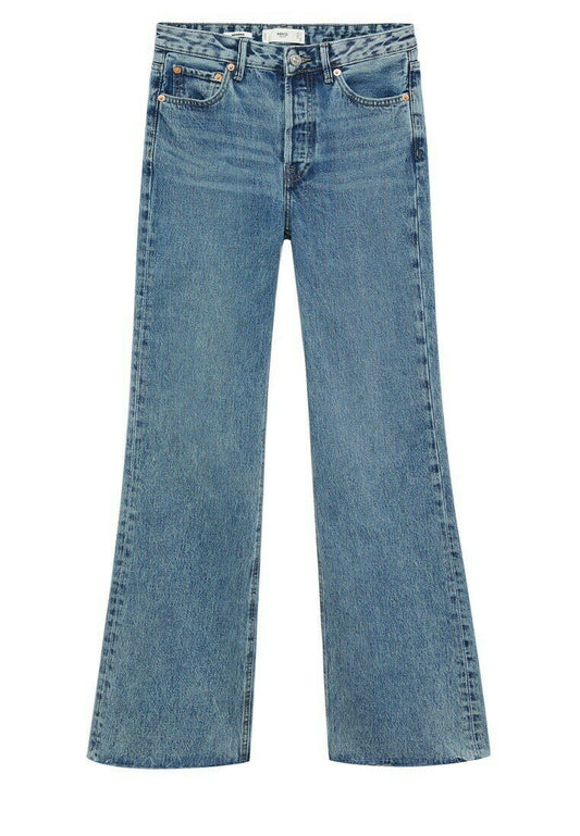 Mango Wideleg high waist jeans Blue (M9121N18X-K11) Women