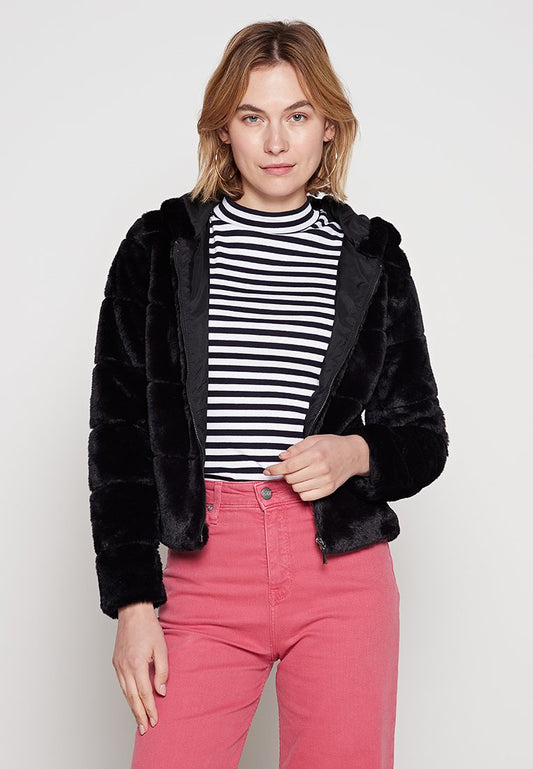 ONLY ONLMISTY FUR HOODED JACKET OTW Black (ZZO1T1K14-Q00) Women