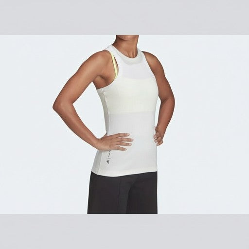 Adidas White Ribbed Tank Top, Women