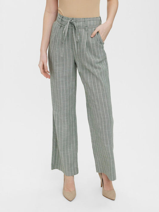 Vero Moda Striped Wide Leg Trousers Serena Green (10266130-3291693) Women