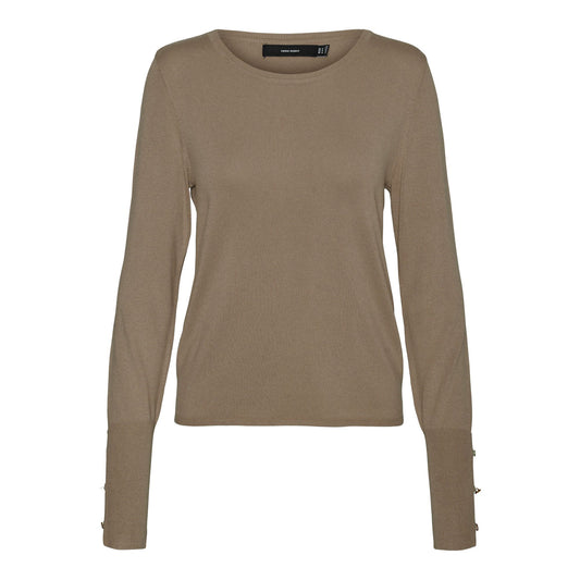 Vero Moda Dory Button LS Shirt (10309308-SepiaTint) Women