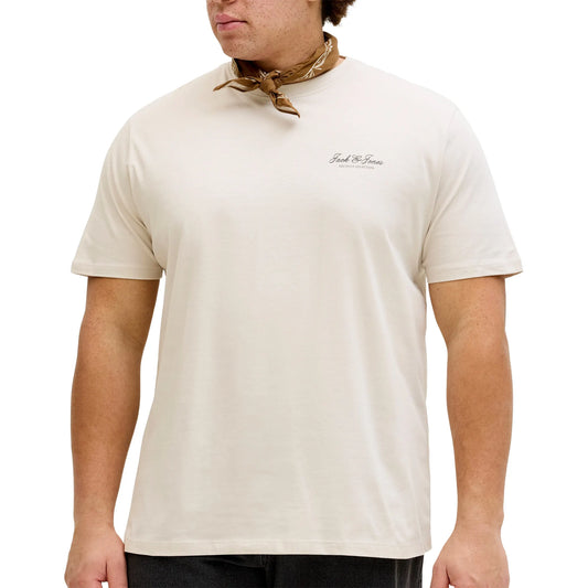 Jack & Jones Archive Graphic Crew Shirt (plussize) (12289683-MOONBEAM) Men