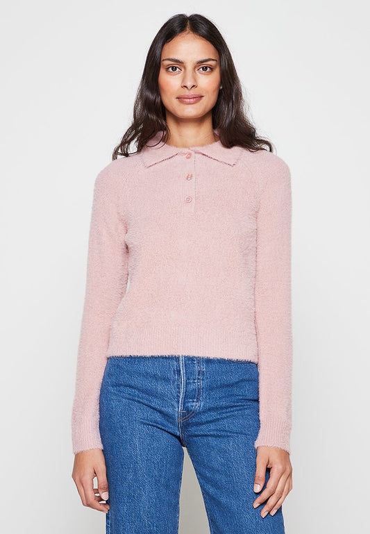 VILA VITAKKI COLLAR KNIT TOP/KA Light Pink (ZZO1K9X08-J00) Women