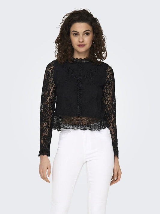 Only Lace Blouse New Karo Black (15276400-4500835) Women