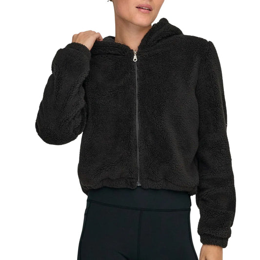 Only Play Cas-Fluf Hooded Short Vest (15351280-BLACK) Women