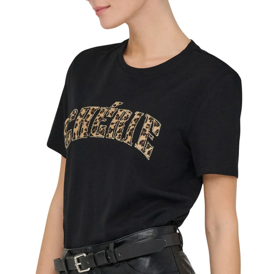 Only Ditte Life Rhnstn SS Animal T-shirt (15363556-BLACK) Women