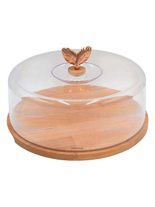 Bisetti Cake Plate Light Brown / Transparent (H)22 x Ø 31 cm Unisex