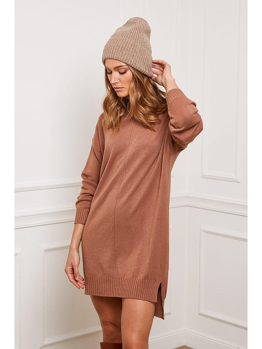 So Cachemire Knitted Dress "Abufera" Camel Women