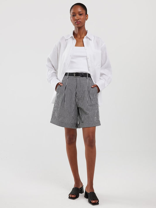 BIG STAR Bermuda Shorts Shorts Black / White Women