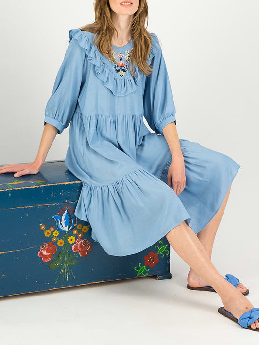 Blutsgeschwister Dress "Fabala di Farfalla" Blue Women