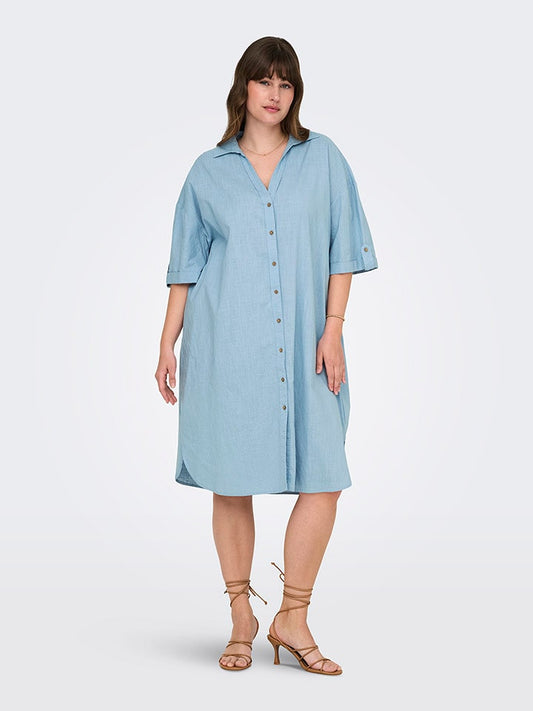 ONLY Carmakoma Dress Light Blue Women