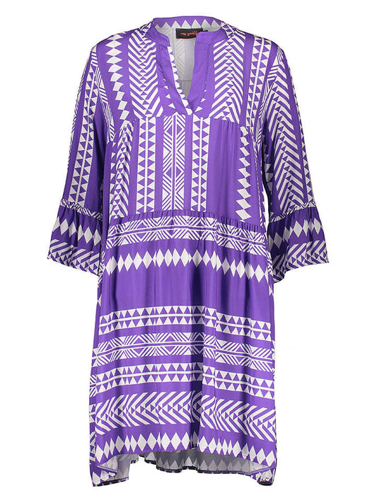 miss goodlife Dress Cream / Purple Women