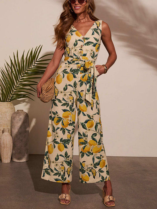 LA Angels Jumpsuit Beige / Yellow / Green Women