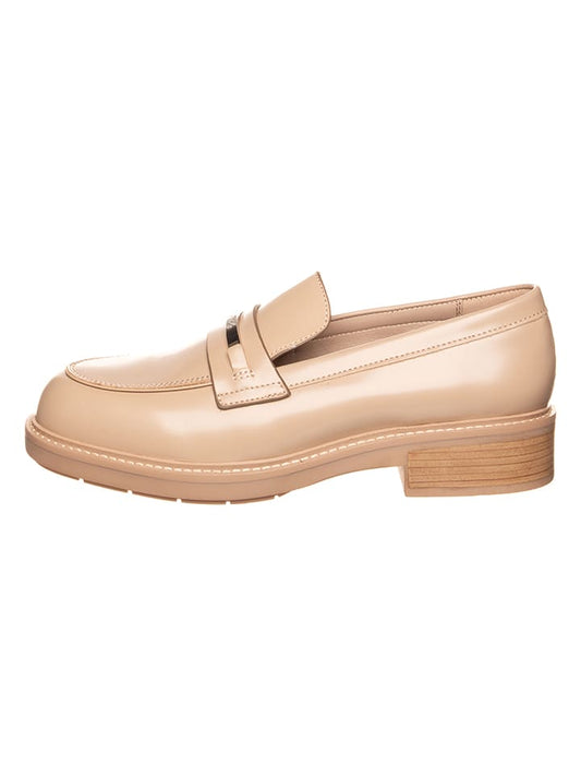 Calvin Klein Leather Moccasins Beige Women