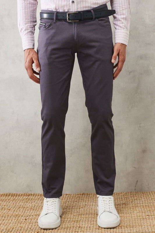 AC&Co - Altınyıldız Classics Men's Smoked Slim Fit Slim Fit 5 Pocket Flexible Chino Trousers Men