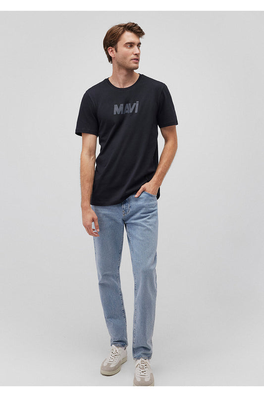 Mavi Black Slim Fit Logo Printed T-shirt Men