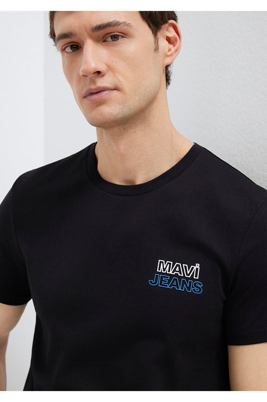 Mavi Jeans Printed Black T-Shirt Slim Fit - Slim Fit Men