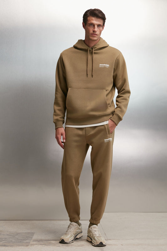 GRIMELANGE Bernon Men's - Soft Elastic Skinny Three-Pocket Organic Cotton Khaki Sweatpants Men