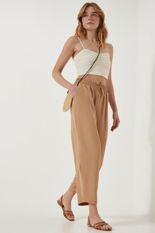 Happiness İstanbul Women's Biscuit Ayrobin Shalwar Trousers Women
