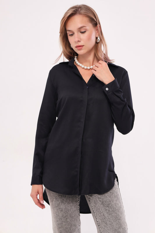 armonika Women's Black Tunic Shirt Women
