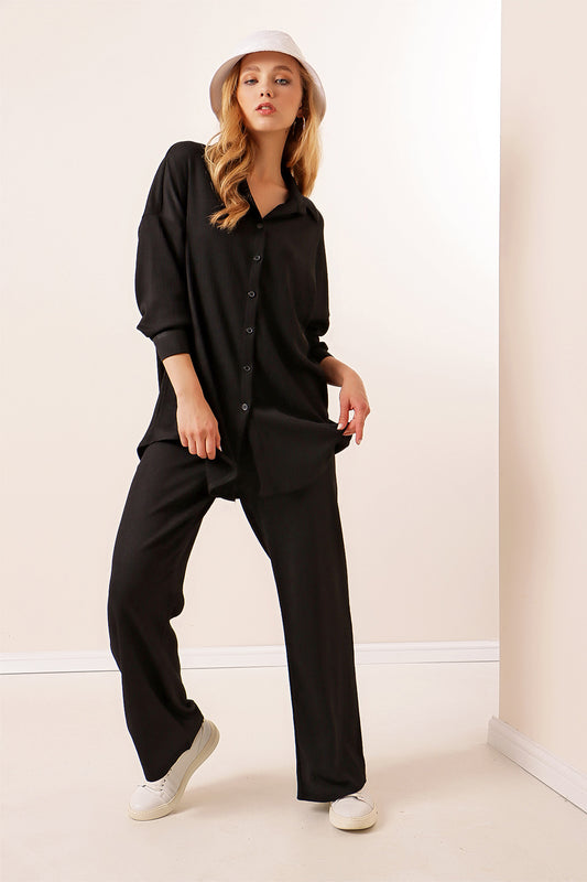 Bigdart Knitted Double Suit - Black Women