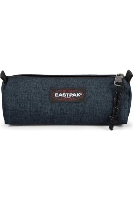 Eastpak Benchmark Single Triple Denim Pencil Bag Navy Blue