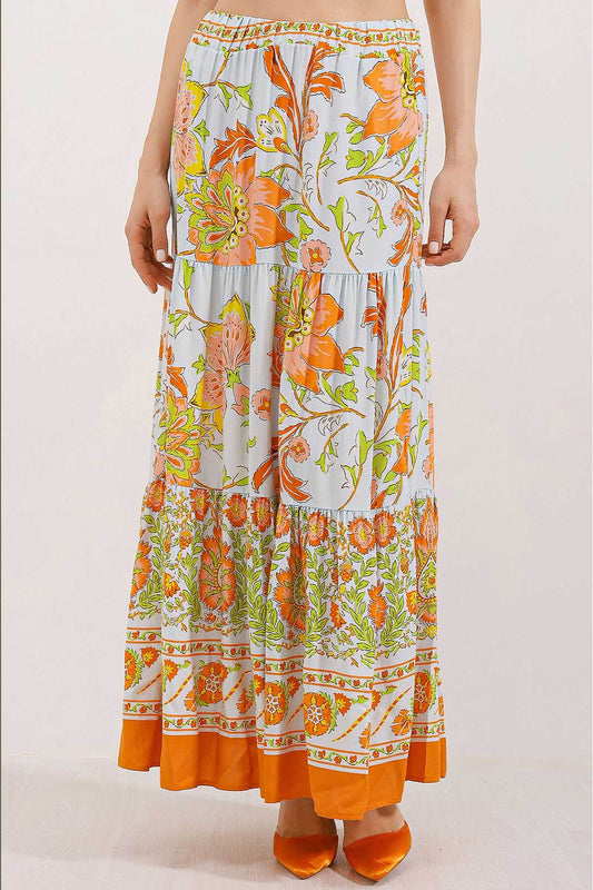 Bigdart Patterned Long Skirt - Orange Women