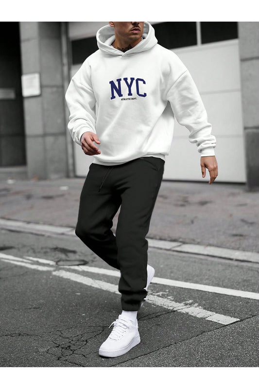 trendypassion Men's Zippered Tracksuit Set White Men