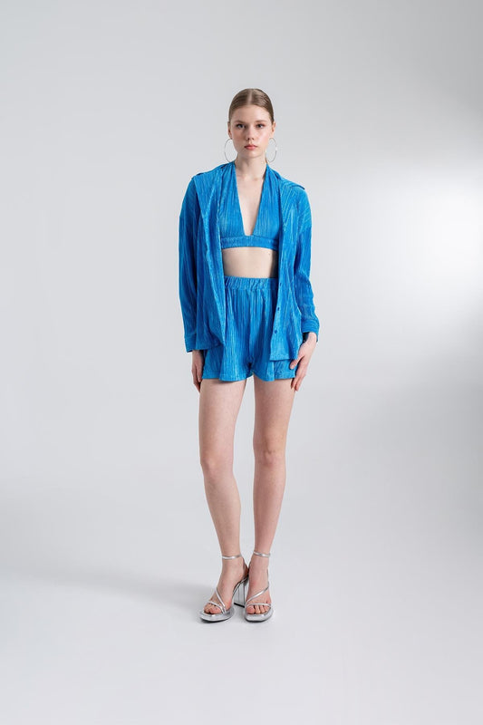HOLLY LOLLY Blue Comfy Oversize Shirt Women