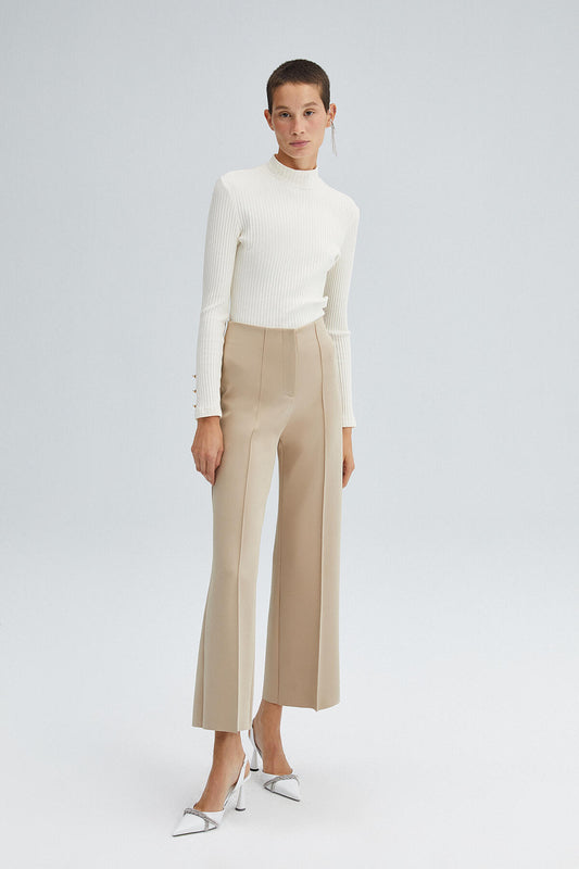 Touché Privé Ribbed SCUBA PANT Beige Women