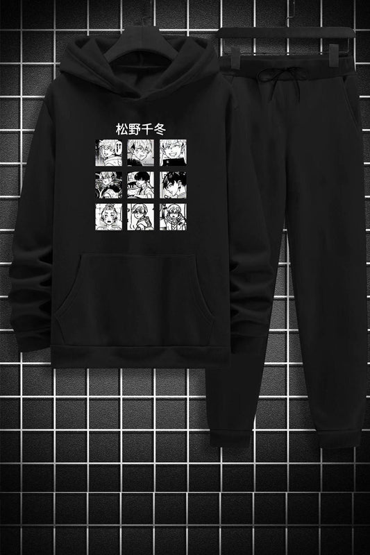 uyguntarz Unisex Naruto Printed Tracksuit Set Black Unisex