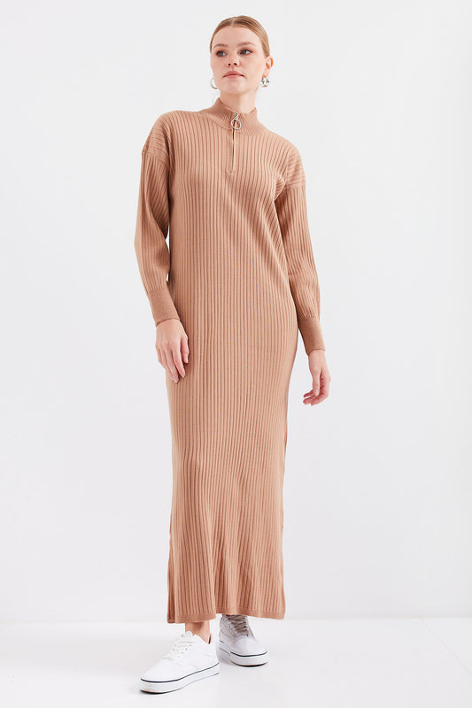 Bigdart Full-length Knitwear Dress - Tan Taba Women