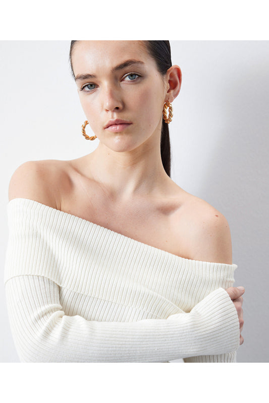 İpekyol Knitwear Boat Neck Sweater Ecru Women