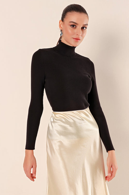 Bigdart Turtleneck Knitwear Sweater - Black Women
