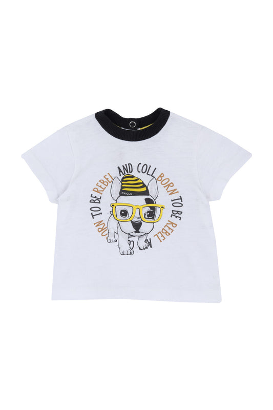 Chicco Cute Printed and Short Sleeve T-Shirt White Women
